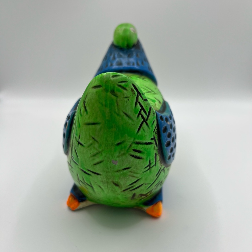 Colorful Green & Orange Chicken Hen Slot Coin Piggy Bank Figurine Collectible - Picture 13 of 16